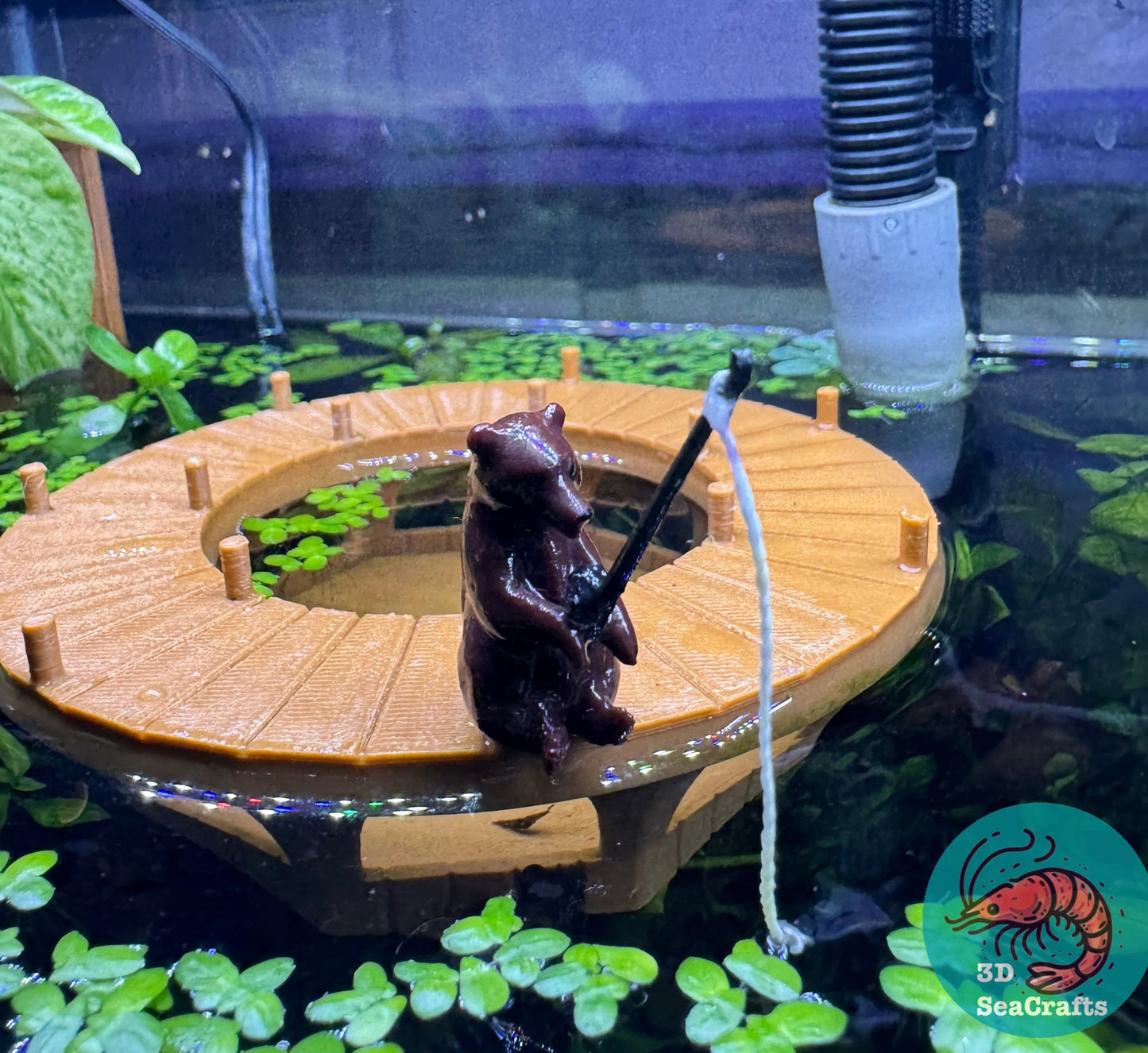 Fishing Brown Bear and Rowboat Floating Decor