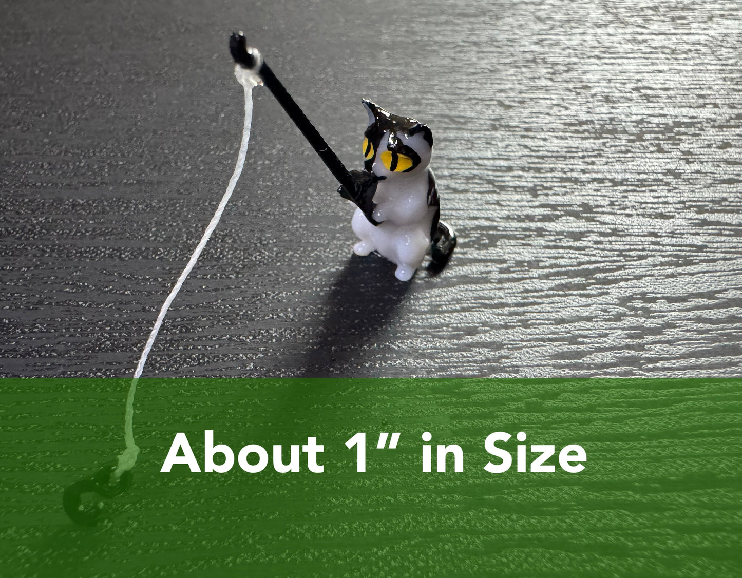 Fishing Tuxedo Cat and Rowboat Floating Decor