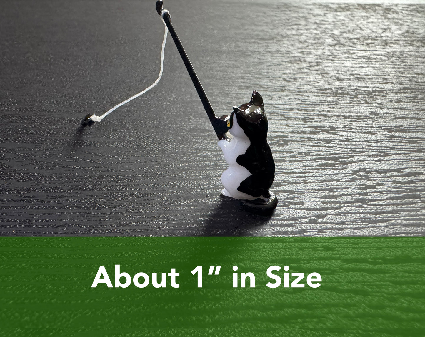 Fishing Tuxedo Cat and Rowboat Floating Decor