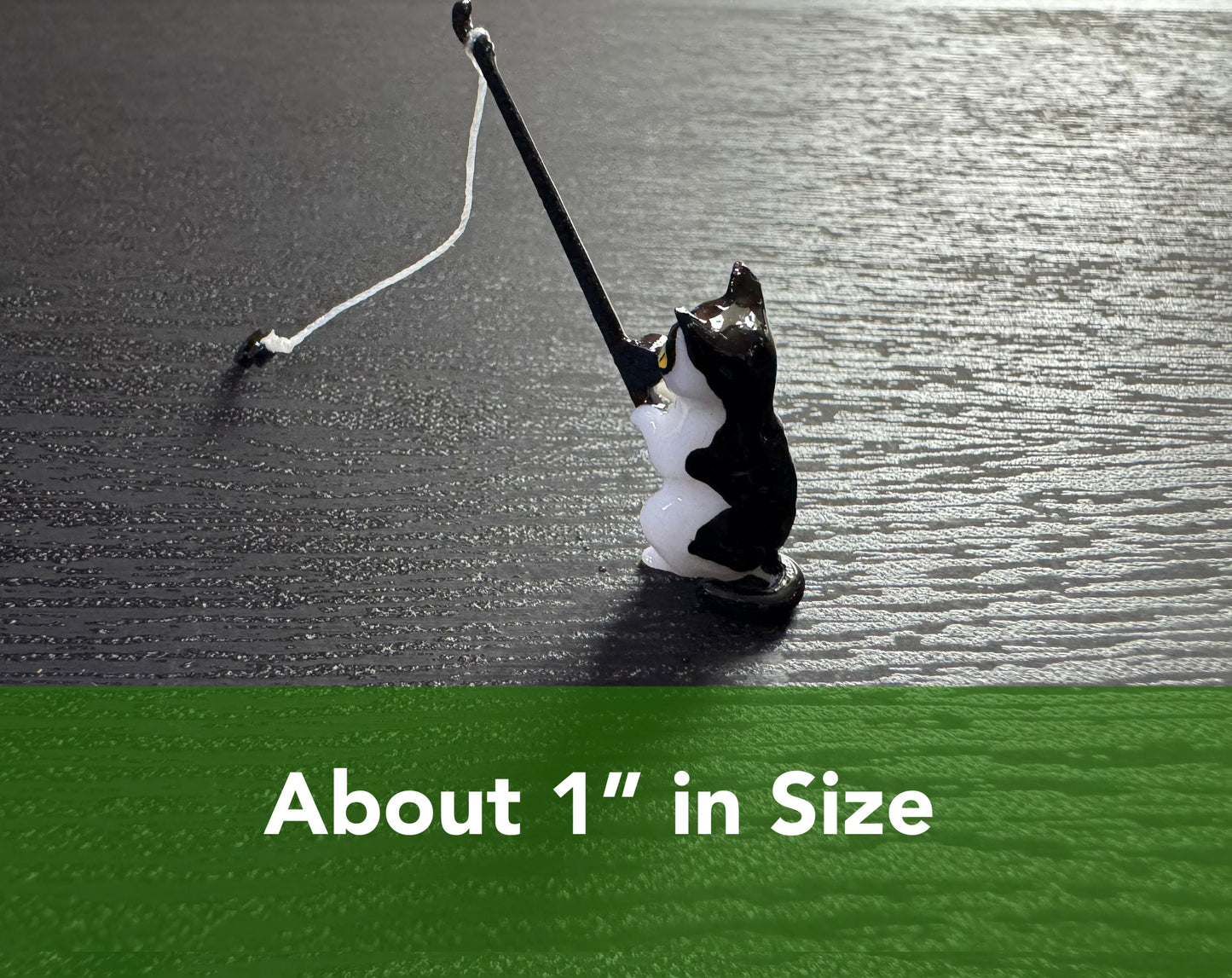Fishing Tuxedo Cat and Rowboat Floating Decor